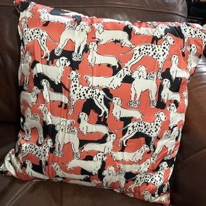 Kate Spade Dog Print Silk Pillow